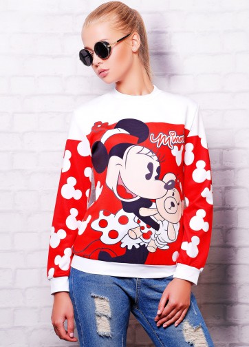 Молодежный женский свитшот с принтом "Minnie"